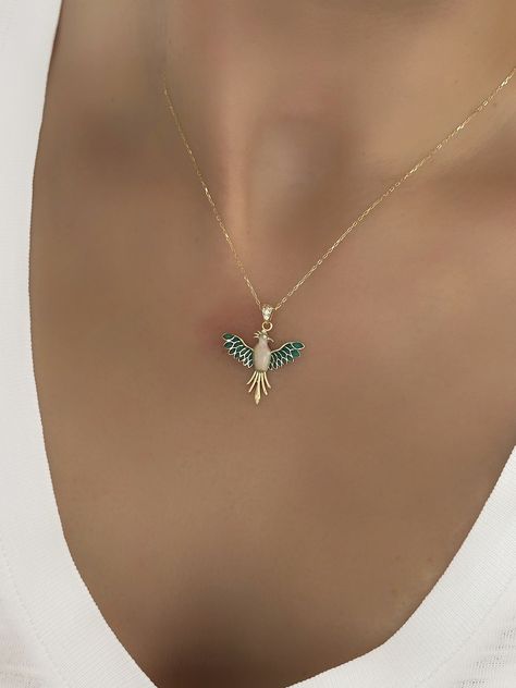 Phoenix Bird Necklace, Phoenix Necklace, Phoenix Pendant, Necklace Product, Phoenix Bird, Bird Necklace, Necklace Dainty, Jewelry Gold, Gold Gold