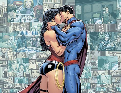 Superhero Romance, Superman Love, Superman And Wonder Woman, Dc Superman, Superman X, Wonder Woman Art, Action Comics, Superman Art, Comics Love