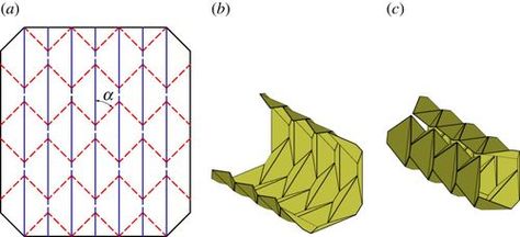 Rigidly foldable origami gadgets and tessellations | Royal Society Open Science Origami Lampshade, Origami Architecture, Origami Paper Folding, Paper Structure, Origami Lamp, Geometric Origami, Origami And Kirigami, Origami Patterns, Origami Paper Art