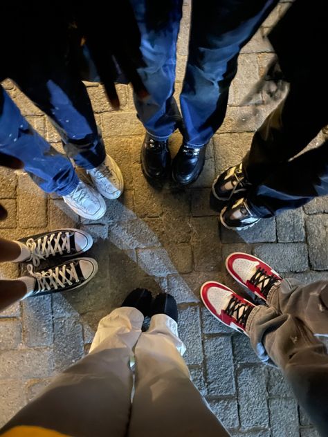 Shoe pic, friends, night out Friend Shoes Picture, Friends Shoes Pictures, 0.5 Shoe Pics, Pic Friends, Shoe Pic, Side Character, Five Friends, Friends Night, Friend Pictures Poses