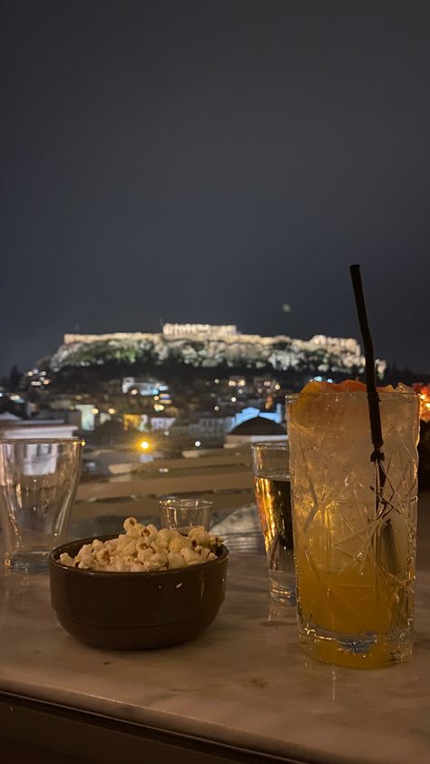 Athens At Night, Athens Night Streets, Greece Night Aesthetic, Greece Club, Santorini Night, Athens Greece Aesthetic, Greece At Night, Athens Aesthetic, Athens By Night