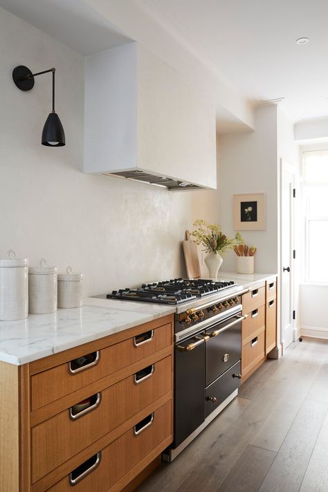 Prospect Park Apartment — Space Exploration Apartment Renovation, Kitchen Hoods, Prospect Park, Wood Kitchen Cabinets, Wall Bookshelves, Design Apartment, Design Living Room, Wood Kitchen, Architectural Digest