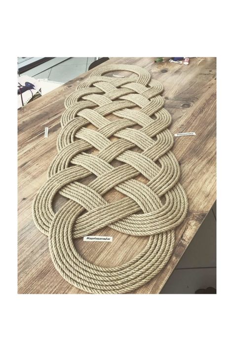 CMR Hasır Halat Masa Örtüsü / Runner - Salon, Mutfak Masası, Sehpa | Trendyol Diy Rugs, Diy Rug, Wrap Bracelet, Macrame, Macramé