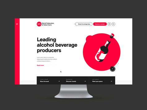 This is the motion design of the homepage from www.wfanet.org we recently wrapped up. A nice project for a huge organization. Red Website Design, Red Advertising, Red Website, Unique Website Design, Simple Web Design, Red Web, Homepage Design, Web Ui Design, Webpage Design