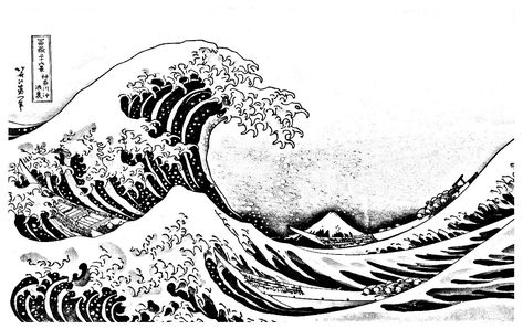 Wave Kanagawa, Wave Drawing, Japanese Waves, The Great Wave, Great Wave Off Kanagawa, Waves Tattoo, Coloring Pages For Adults, 문신 디자인, Book Page