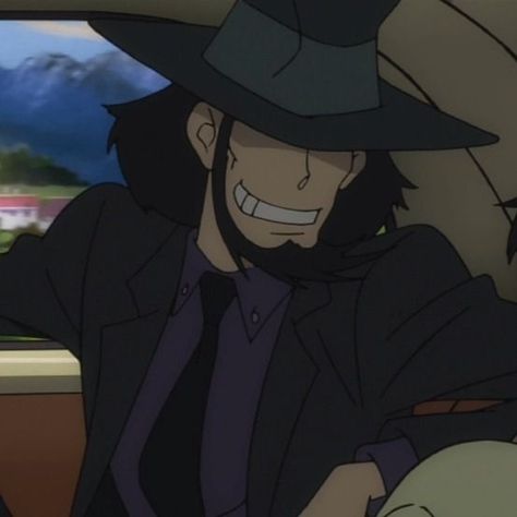 Lupin Iii Pfp, Daisuke Jigen Fanart, Jigen Daisuke Icon, Jigen Daisuke, Lupin The Third, Lupin Iii, Monkey Face, Funky Hats, Monkeys Funny