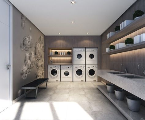 Public Laundry Room Design, Modern Luxury Laundry Room, Laundry Shop Design Ideas, Japanese Laundry Room, Laundry Store Design Ideas, Hotel Laundry Room, Home Decor Ideas Paint, Ideas For Bed, Home Decor Ideas Bathroom