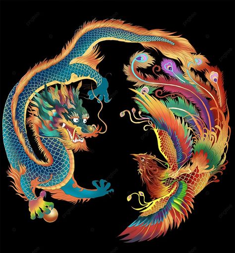 Phoenix Pictures, Happiness Picture, Search Png, Phoenix Vector, Phoenix Painting, Phoenix Dragon, Eastern Dragon, Japanese Dragon Tattoo, Japanese Dragon Tattoos