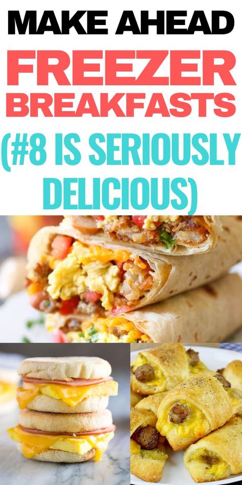 Freezer Meal Breakfast Burritos, Easy Breakfast Sandwich Ideas Freezer, Canning Breakfast Foods, Uncooked Meal Prep, Freezer Meals For Work Lunches, Dinner Freezer Meals Families, Healthy Breakfast Meal Prep Freezer, Healthy Breakfast Sandwich Freezer, Meal Prep After School Snacks