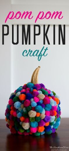 Diy Pumpkins Crafts, Pumpkin Craft, Popular Diy, Easy Fall Crafts, Diy Pom Pom, Pumpkin Projects, Pom Pom Crafts, Fall Crafts Diy, Fall Crafts For Kids