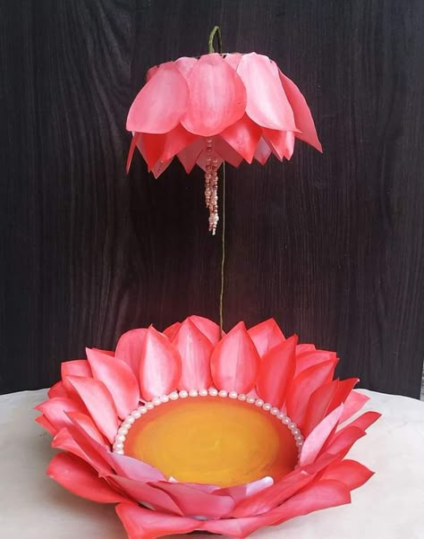 Decoration | Flower decorations diy, Diy diwali decorations, Diy crafts for gifts Kanha Decoration Ideas, Hibiscus Flower Ganpati Decoration, Ganesh Chaturthi Aarti Thali Decoration, God Decoration Ideas At Home, Ganpati Aasan Decoration, Diy Janmashtami Decoration, New Ganpati Decoration Ideas, Singhasan Design, Krishna Singhasan