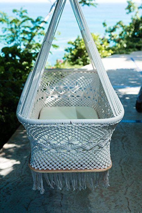 Hanging Bassinet, Hanging Cradle, Round Cribs, Hanging Crib, Macrame Hanging Chair, Stem Stitch, Makramee Diy, Handmade Hanging, Baby Cradle