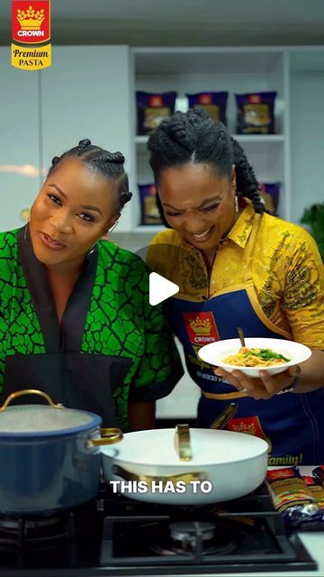 Sarah Olowojoba on Instagram: "Besties! Watch till the end 🤣 I got @chiomakpotha back in my kitchen! 🕺🕺🕺 I tasked the one and only @chiomakpotha to prepare her favourite Crown Premium Pasta meal and Gosh, it was so delicious I had to carry the whole pan at the end 🤣 You truly must try this out 😍😍 Hope you enjoy watching this? 🥰 Make sure you recreate the celebrity Spinach and Sweet corn Crown Premium Pasta as prepared by Chioma Akpotha 😋 #CrownPremiumPasta  #Pasta #PremiumPasta #spaghetti #DeliciouslyFilling #PastaPerfection #SpinachSensation #spinachandsweetcornpasta" Chioma Akpotha, Sweet Corn, Till The End, The One And Only, So Delicious, My Kitchen, One And Only, Pasta Recipes, Spinach