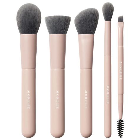 Travel Shaping Essentials Bamboo & Charcoal-Infused Travel Brush Set - Morphe | Sephora Stalking Stuffers, Morphe Makeup Brushes, Eyeshadow Blending Brush, Sephora Brushes, Beauty Pouch, Eyeshadow Blending, Travel Brush, Beauty Works, Get Glam