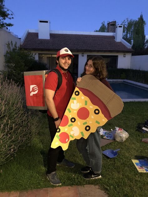 Pizza Delivery Costume, Food Costumes Diy, Pizza Goat Cheese, Pizza Halloween Costume, Grocery Gang, Bridge Kids, Pizza Costume, Pizza Craft, Halloween Pizza