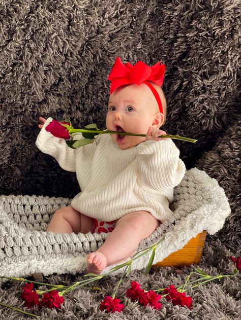 Rose Day Baby Photoshoot, Valentines Day Baby Photoshoot, Baby Valentines Photoshoot, Ivy Pictures, Valentines Baby Photoshoot, Valentines Pictures, Valentines Baby Photos, Rose Photoshoot, Valentine Pictures