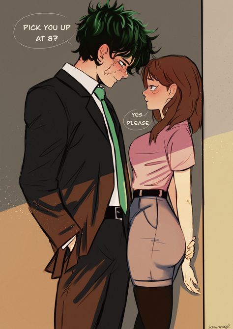 Mha Dustbunny Ship, Deku Timeskip, Deku And Uraraka Manga, Deku X Uraraka Family, Ochako Uraraka X Deku, Inko Midoriya Fanart, Mha Ochako Uraraka, Villain Uraraka, Deku X Uraraka Fanart