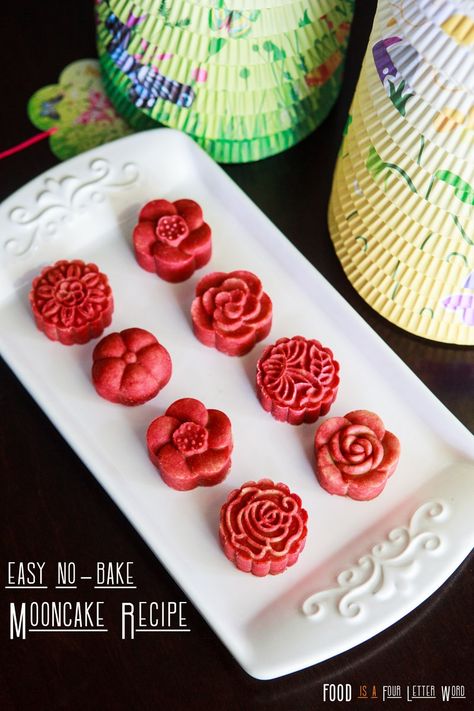 EASY No-Bake Strawberry Mooncake Recipe – FOOD is Four Letter Word Snowy Mooncake Recipe, Easy Moon Cake Recipe, Traditional Chinese Sweets, Matcha Mooncake, Moon Cakes Recipe, Snowy Mooncake, Moon Cake Recipe, Mooncakes Recipe, Frog Food