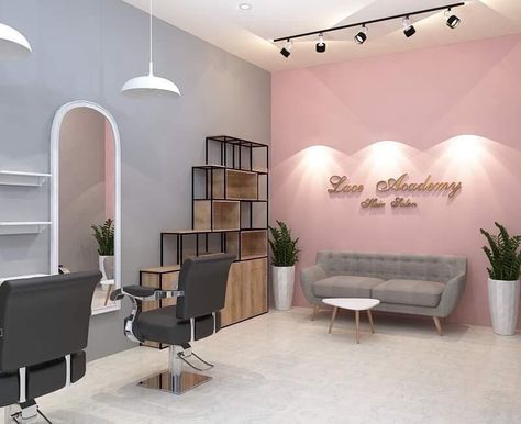 Pink And Gray Salon Ideas, Pink And Grey Salon Decor, Pink And Grey Salon, Shop Background Design, Nail Table Ideas, Salon Decorating Ideas, Salon Suite Decor, Parlour Design, Makeup Studio Decor