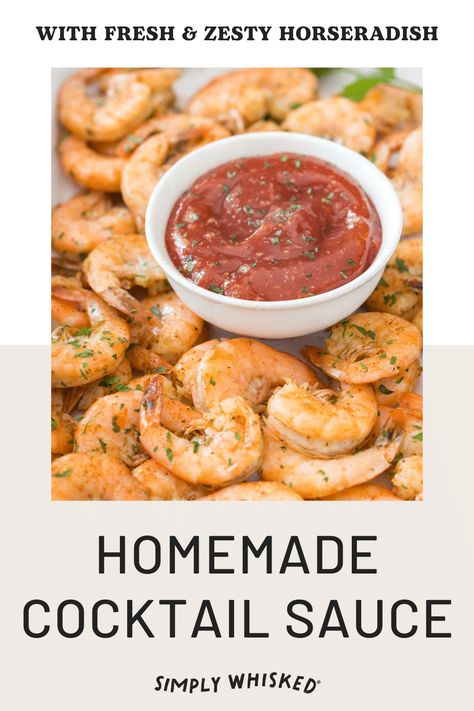 Learn how to make the best homemade cocktail sauce for shrimp. This easy recipe uses ketchup, horseradish and a few other simple ingredients to make a healthy, flavorful DIY cocktail sauce. Diy Cocktail Sauce Easy, Diy Cocktail Sauce, Sauce For Shrimp, Homemade Cocktail Sauce, Cocktail Sauce Recipe, Shrimp Sauce, Diy Cocktails, Cocktail Sauce, Sauce Recipe