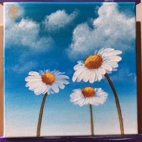 Beautiful Acrylic Painting, Acrylic Painting Ideas, Acrylic Painting Flowers, Canvas Painting Tutorials, Simple Canvas Paintings, Cute Canvas Paintings, Easy Canvas Painting, Landscape Paintings Acrylic, Acrylic Painting For Beginners