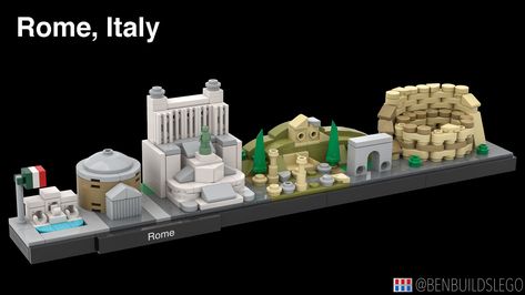 LEGO Rome skyline | All roads lead to Rome! This MOC is desi… | Flickr Lego Italy, Lego Skyline, Lego Roman, Rome Skyline, All Roads Lead To Rome, Lego Microscale, Arch Of Constantine, Palatine Hill, Lego Buildings