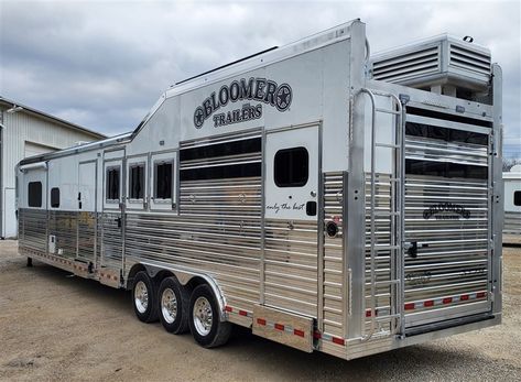 2024 Bloomer 5-6 Horse Stock 15.9' Trail Boss LQ, Slide & Bunk Alcoa Wheels, Single Sink Kitchen, Horse Trailers For Sale, Livestock Trailers, Stock Trailer, Trail Boss, Antique Tractors, Long Walls, Horse Trailers