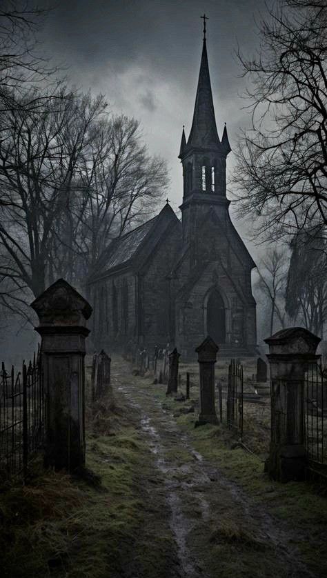 Gothic Mystery Aesthetic, Old Graveyard Aesthetic, Dark Cemetery Aesthetic, Creepy Cathedral, Dark Church Aesthetic, Cemetery Wallpaper, Halloween Dark Aesthetic, Goth Church, Gothic Wallpaper Aesthetic