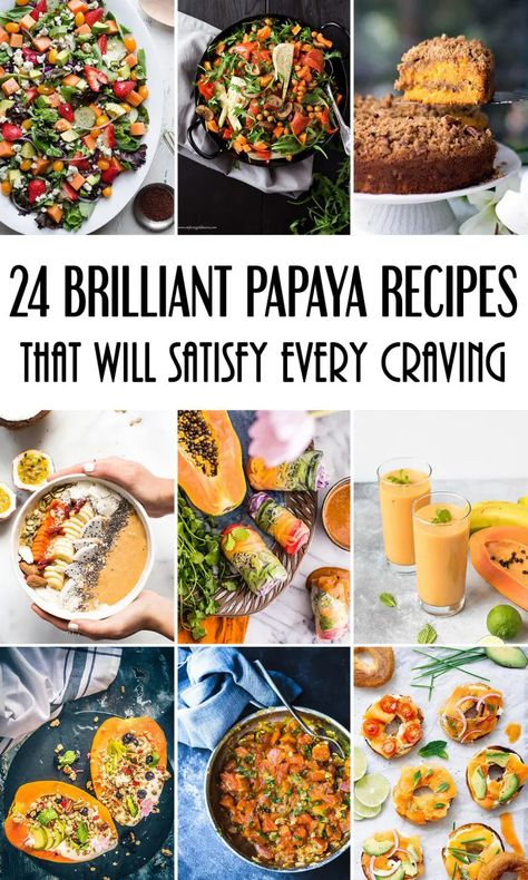 24 Brilliant Papaya Recipes That Will Satisfy Every Craving Ripe Papaya Recipes, Papaya Cake, Papaya Recipe, Hawaii Foods, Vietnamese Spring Rolls Recipe, Papaya Benefits, Sweet Salads, Banana Oatmeal Smoothie, Papaya Recipes