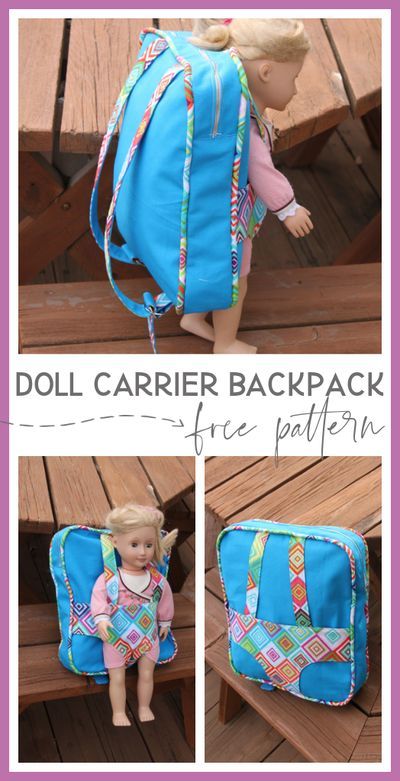 Backpack and Doll Carrier, FREE pattern, great gift idea - easy sewing project - Sugar Bee Crafts Baby Doll Carrier Pattern Free, Diy Doll Carrier, Doll Carrier Free Pattern, Doll Carrier Sewing Pattern, Baby Doll Carrier Pattern, Doll Carrier Pattern, Baby Doll Carrier, Carrier Pattern, Doll Backpack