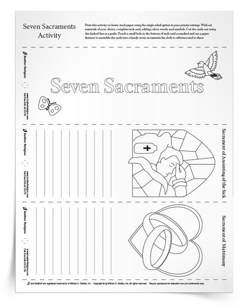 Seven Sacraments Activity | Download | Sadlier Religion Sacraments Of Initiation Activities, Seven Sacraments Activities, Sacraments Craft, Sacraments Activities, Anointing Of The Sick, The Seven Sacraments, 7 Sacraments, Holy Orders, Seven Sacraments