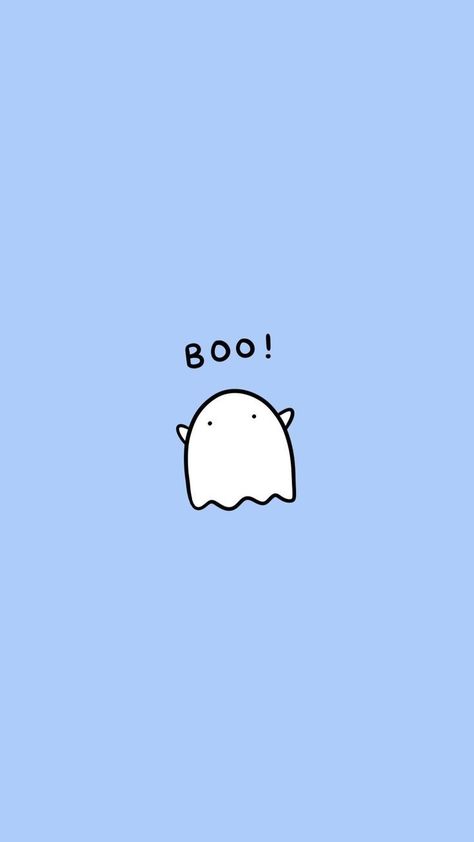 Ghost Phone Wallpaper, Phone Wallpaper Blue, Cute Ghost Wallpaper, Boo Wallpaper, Ghost Wallpaper, Walpapers Cute, Baby Blue Wallpaper, Halloween Wallpaper Iphone Backgrounds, Funny Lockscreen