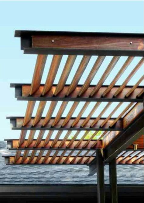 Steel beam pergola idea Detached Pergola, Pergola Metal, Terrace Roof, Kolam Air, Kids Canopy, Wooden Terrace, Patio Pergola, Crib Canopy, Modern Pergola