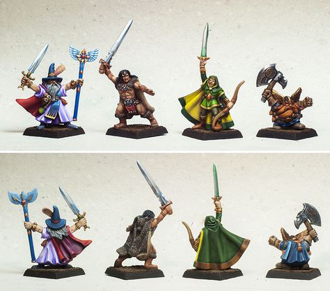 Base heroes of Warhammer Quest 1995 edition Hero Quest, Warhammer Quest, Miniature Inspiration, Dungeon Tiles, D&d Minis, Dungeons And Dragons Miniatures, High Elf, Warhammer Models, Games Board