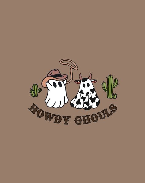 https://www.redbubble.com/shop/ap/152828949?asc=u Fall Wallpaper Iphone Ghost, Cute Fall Western Wallpapers, Boo Haw Wallpaper, Ghost Cow Painting, Funny Fall Wallpaper Iphone, Spooky Halloween Wallpaper Ipad, Cute Halloween Ipad Wallpaper, Orange Ghost Wallpaper, Western Halloween Widgets