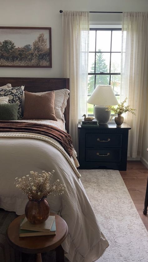 Kevin Textile Decor Lined Linen … curated on LTK Interiors With Character, White Bedding Styling, Cinnamon Slate Bedroom Ideas, Traditional Master Bedrooms Decor Ideas, Mauve Guest Bedroom, Dark Tones Bedroom, Old English Bedroom Decor, Cozy King Bedroom Ideas, Cozy Warm Bedroom Aesthetic