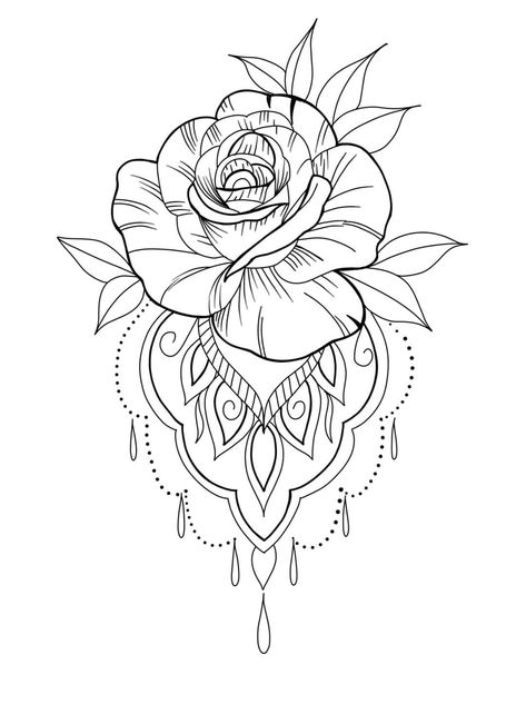 Top Of Wrist Tattoos For Women, Rose Mandala Tattoo Design, Rose Mandala Tattoo, Lace Tattoo Design, Rose Drawing Tattoo, Family Tattoo Designs, Flower Tattoo Shoulder, Religious Tattoos, Chest Piece Tattoos