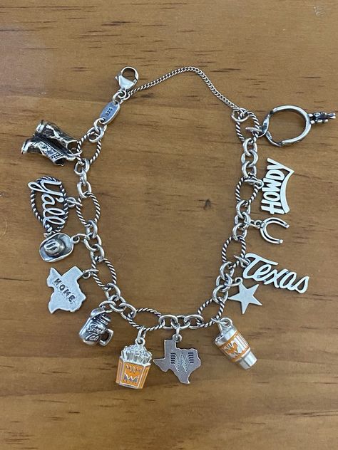 James Avery Texas Charm Bracelet, Western Charm Bracelet, James Avery Charm Bracelet Aesthetic, James Avery Aesthetic, James Avery Charm Bracelet Ideas, Texas Bracelet, James Avery Charm Bracelet, James Avery Bracelet, Quinceanera Jewelry