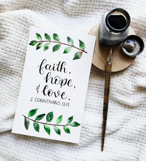 Verse Calligraphy, Bible Verse Calligraphy, Scripture Lettering, Bible Verse Painting, Christian Drawings, Bible Verse Wall Decor, Calligraphy Drawing, Faith Hope And Love, Canvas Letters