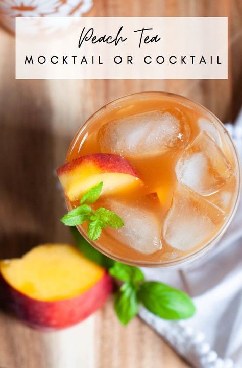 Peach Tea Mocktail, Peach Flavored Alcoholic Drinks, Peach Tea Cocktail, Plum Drink, Sweet Tea Cocktail, Peach Tea Recipe, Tea Cocktail Recipes, Peach Vodka, Peach Cocktail