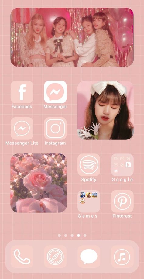 Blackpink Widget Ideas, Pink Phone Theme, Lisa Pink, Cute Home Screen Wallpaper, Girls Run The World, Cute Home Screens, Soft Pink Theme, Widget Design, Hello Kitty Themes