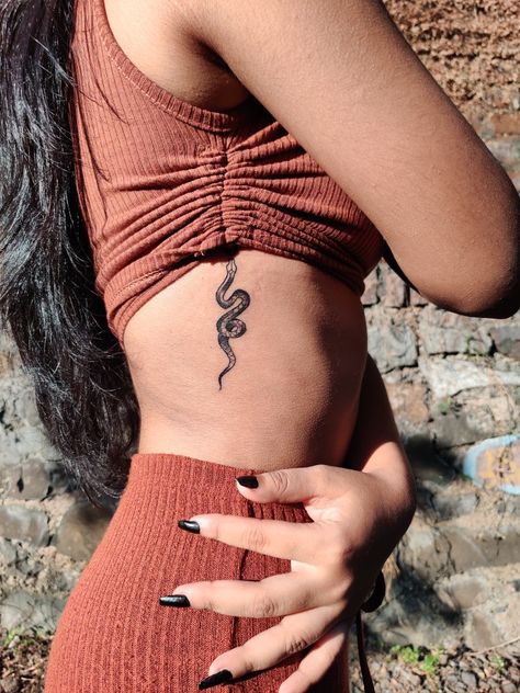 Next To The Leg Tattoo, Rib Snake Tattoos For Women, Snake On Side Tattoo, In This Life Or The Next Tattoo, Snake Tattoo Ribs Woman, Snake Tattoos Rib Cage, Snake Tattoo Ribcage, Snake On Ribs Tattoo, Snake Tattoo Side Rib