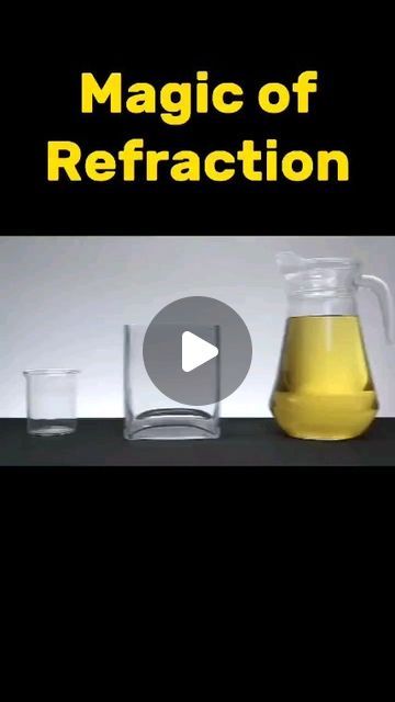 UKnoWhat? on Instagram: "✅ Follow us ✅ Magic of Refraction!! In a situation where the glass and the liquid have matching refractive indices, the light passing through does not bend at the interface between the glass and the liquid. This lack of refraction means that there's no visual cue to indicate the presence of the glass, rendering it effectively "invisible" to the naked eye. DM for credit or a removal request (no copyright intended). All rights and credits reserved to the respective owner(s). #scienceexperiment #education #facts #refraction #reflection #light #invisible #liquid #glass #eyes #microscope #experiment #physics #physicist #learn #scientist #physicsexperiment #chemistry #learning #refractiveindex #science #threads" Light And Reflection Preschool, Reflection Refraction Absorption, Refraction Of Light Experiment, Reflection And Refraction Of Light, Light Refraction Experiment, Magic Science Experiments, Chemistry Project Ideas, Glass Rendering, Magnet Science Experiment