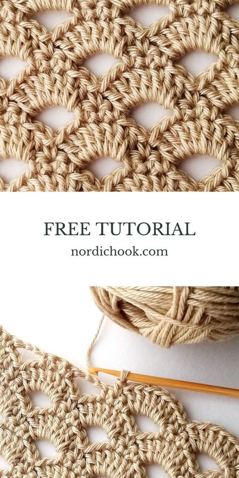 This free crochet tutorial shows how to make the arcade stitch step-by-step. It includes detailed photo instructions. This stitch is a repeat of four rows and it is suitable for beginners. All Crochet Stitches Chart, Intermediate Crochet Patterns Free, Guide To Crochet Stitches, Lacework Crochet Pattern, Crochet Pattern Step By Step, Arcade Stitch Crochet Pattern, Crochet And Sewing Projects, Crochet Repeating Patterns, Crocheting With Embroidery Thread