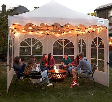 Tent For Party, Shed Party Ideas, Garden Tent, Pop Up Tent Decorating Ideas, Pop Up Tent Wedding Decor, Canopy Tent Decorations, Gazebo Party, Outdoor Tent Party Backyards, Pop Up Gazebo Decorating Ideas