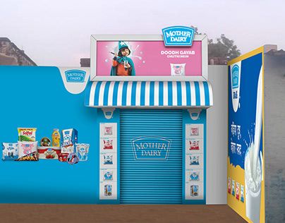 Dairy Branding Design, Mother Dairy, Travel Brochure Design, Awning Shade, Architecture Graphic Design, Dairy Farms, Travel Brochure, Working Mother, Graphic Design Branding