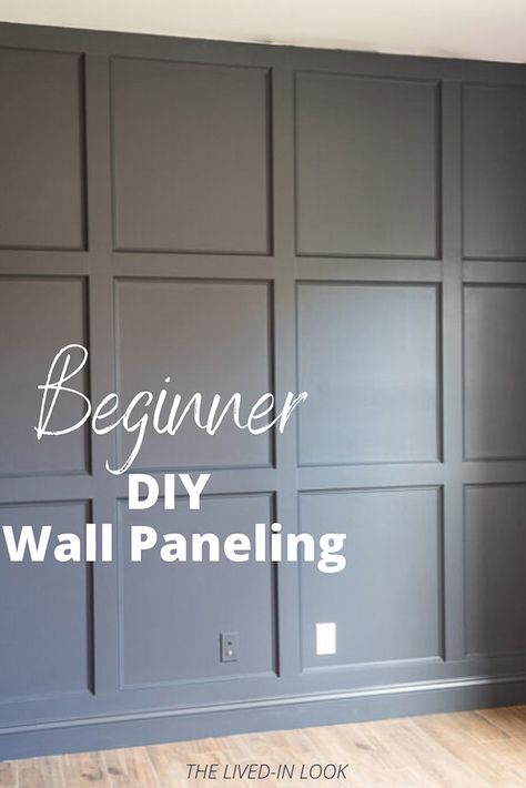 Learn how to create a gorgeous accent wall in a weekend with this easy DIY wall paneling guide to walk you through step-by-step. Using simple MDF boards and decorative molding, you can make your wall molding appear more refined. Diy Wall With Wood Panels, Diy Square Accent Wall, Dining Room With Feature Wall, Molding In Bedroom Wall, Square Molding On Wall, Diy Panel Accent Wall, Coffered Wall Ideas, Applied Molding On Walls Bedroom, Wall Updates Easy Diy