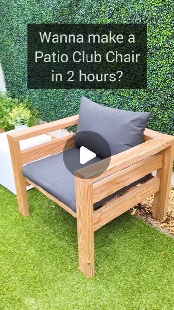 Diy Outdoor Chairs Easy, Diy Patio Chair, Diy Outdoor Chair, Wooden Patio Chairs, Pallet Chair, Build Furniture, Outdoor Diy Projects, Hygge Home, Wood Patio