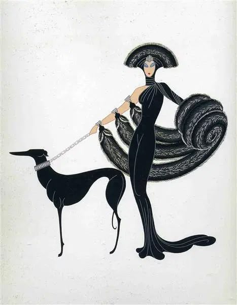 Erte Illustration, Erte Art Deco, Erte Art, Romain De Tirtoff, Art Deco Prints, Ballet Russe, Art Deco Print, Fashion Book, Estilo Art Deco