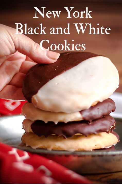 Half Moon Cookies, Black White Cookies, Black And White Cookie Recipe, Light Cake, White Cookies, Black And White Cookies, Cake Mug, Preppy Kitchen, White Cookie